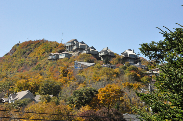 houses high on a hill